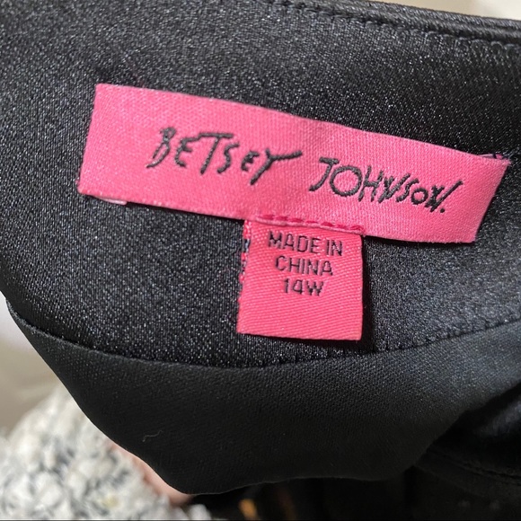 Betsey Johnson Puff SheerSleeves Black Party Dress - Picture 10 of 11